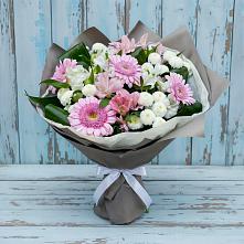 Букет цветов из:  Герберы, Альстромерии и Хризантемы в Степаньково