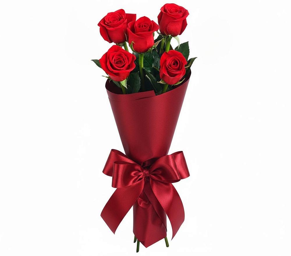 Букет 5 Красных роз Эдлесс Лав в Степаньково
