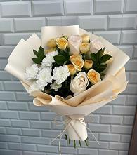Букет цветов из:  Розы и Хризантемы в Степаньково