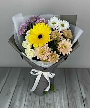 Букет цветов из:  Розы, Герберы и Хризантемы #REPLACE_PRED# Степаньково