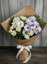 Букет цветов из:  Хризантемы и Розы в Степаньково