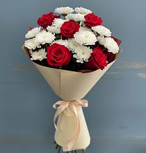 Букет цветов из:  Розы и Хризантемы в Степаньково