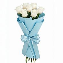 Букет 7 белых роз Проуд в Степаньково