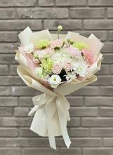 Букет цветов из:  Гвоздики, Розы, Лизиантусы и Хризантемы в Степаньково