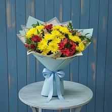 Букет цветов из:  Альстромерии и Хризантемы в Степаньково