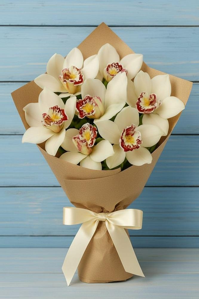 Букет цветов из: Орхидеи и Розы в Степаньково